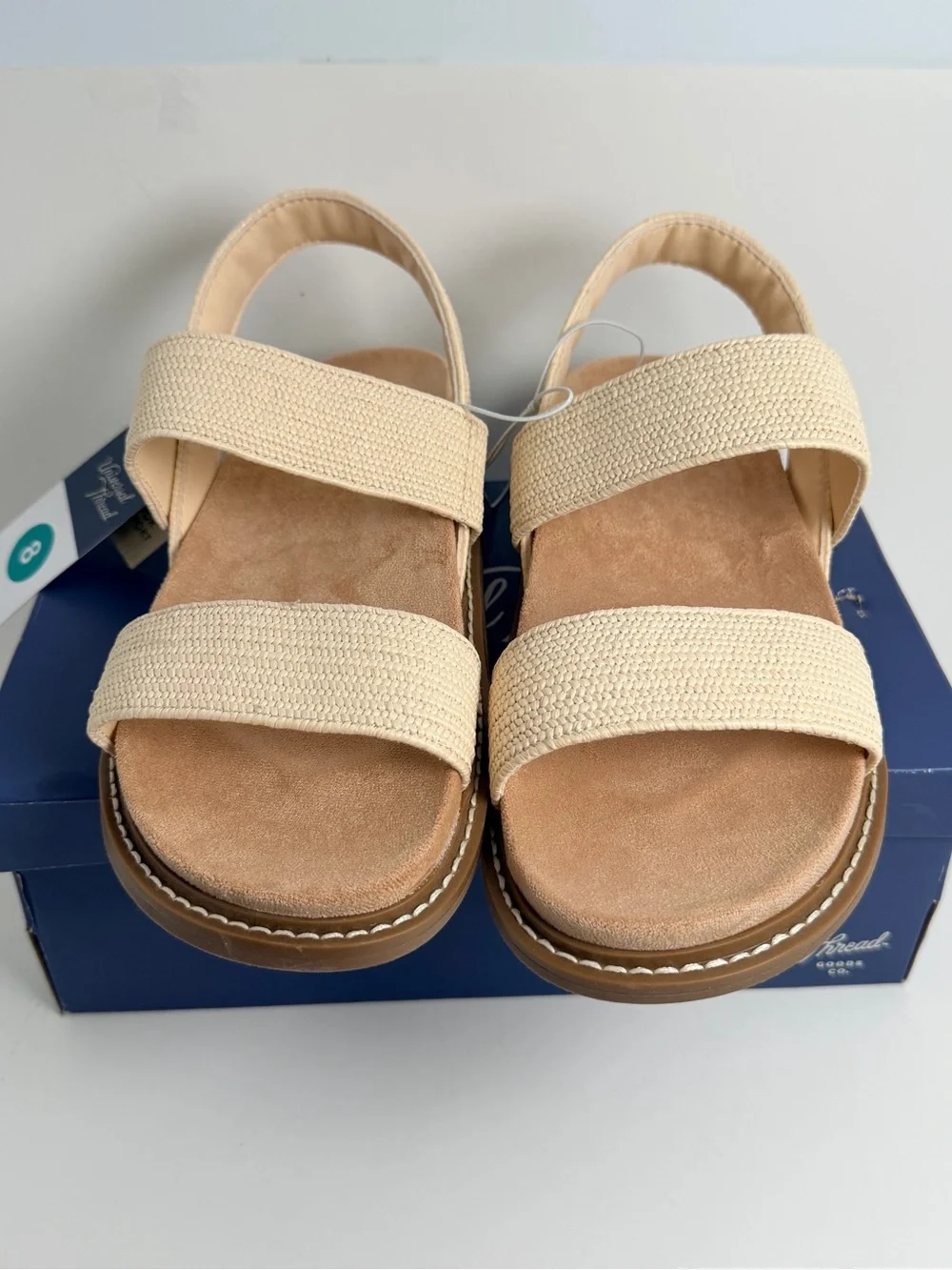 Universal Thread Neutral Cream Woven Double-Strap Slingback Sandals